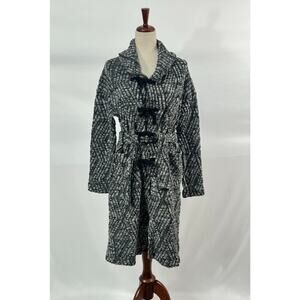 ENGINEERED GARMENTS FWK Sz 1 S Shawl Collar Knit Jacket Grey Zig Zag NWT 595.00